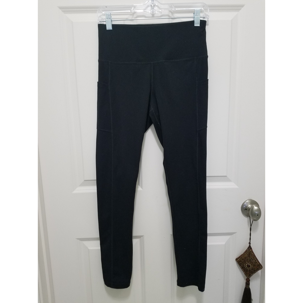 Fengbay Black High Waisted 2 Side Pockets Yoga Pants Sz M
